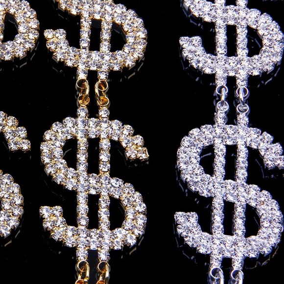 ⚜️[𝗡𝗪𝗧]⚜️$$$ Long Crystal Silver Earrings NEW - Picture 6 of 9